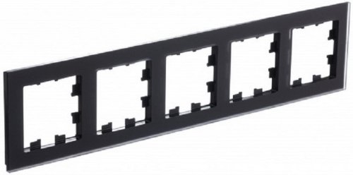 Рамка универсальная Systeme Electric AtlasDesign Nature 5-м. матовое стекло черный картинка